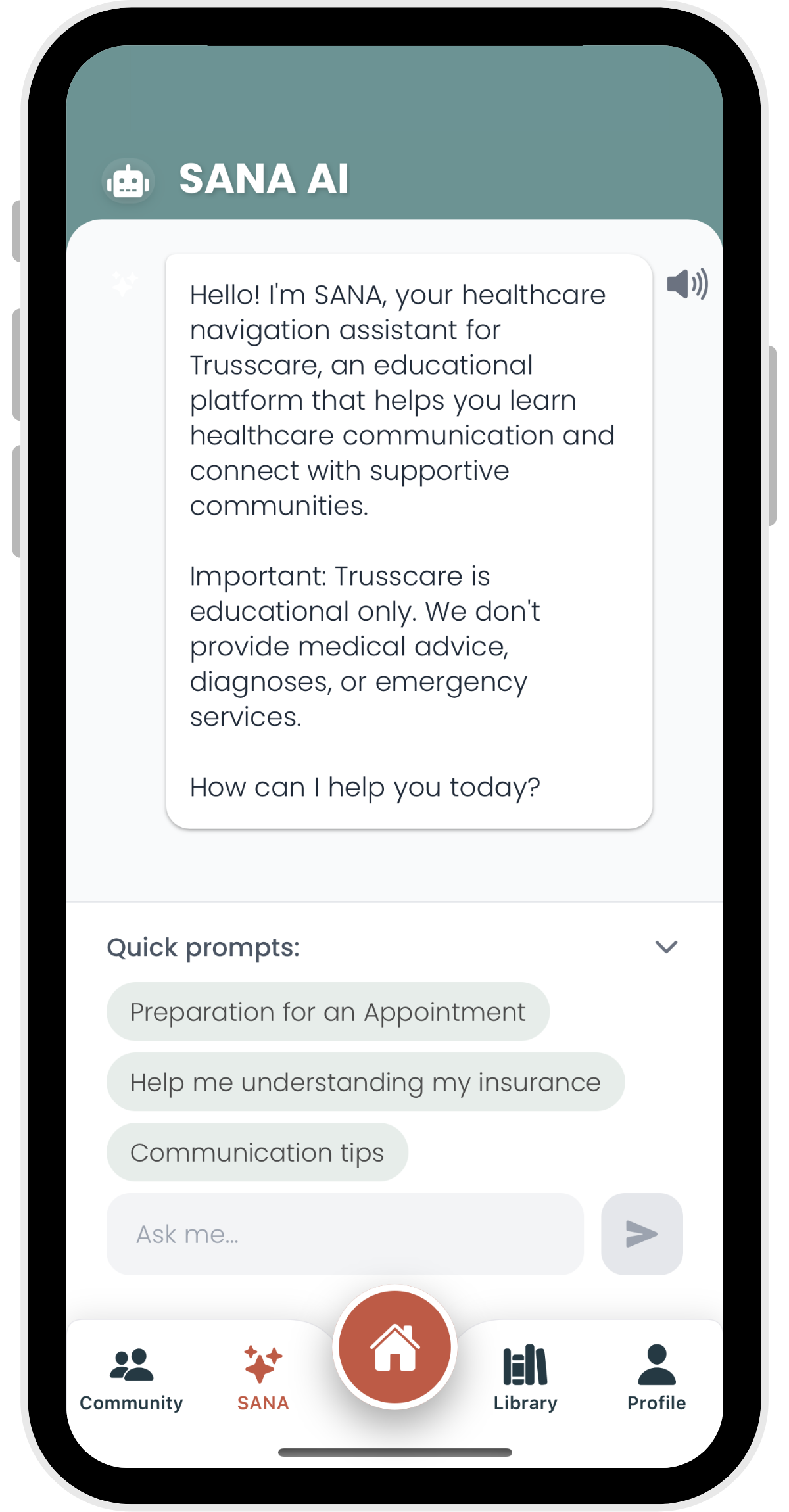 Trusscare SANA AI Feature
